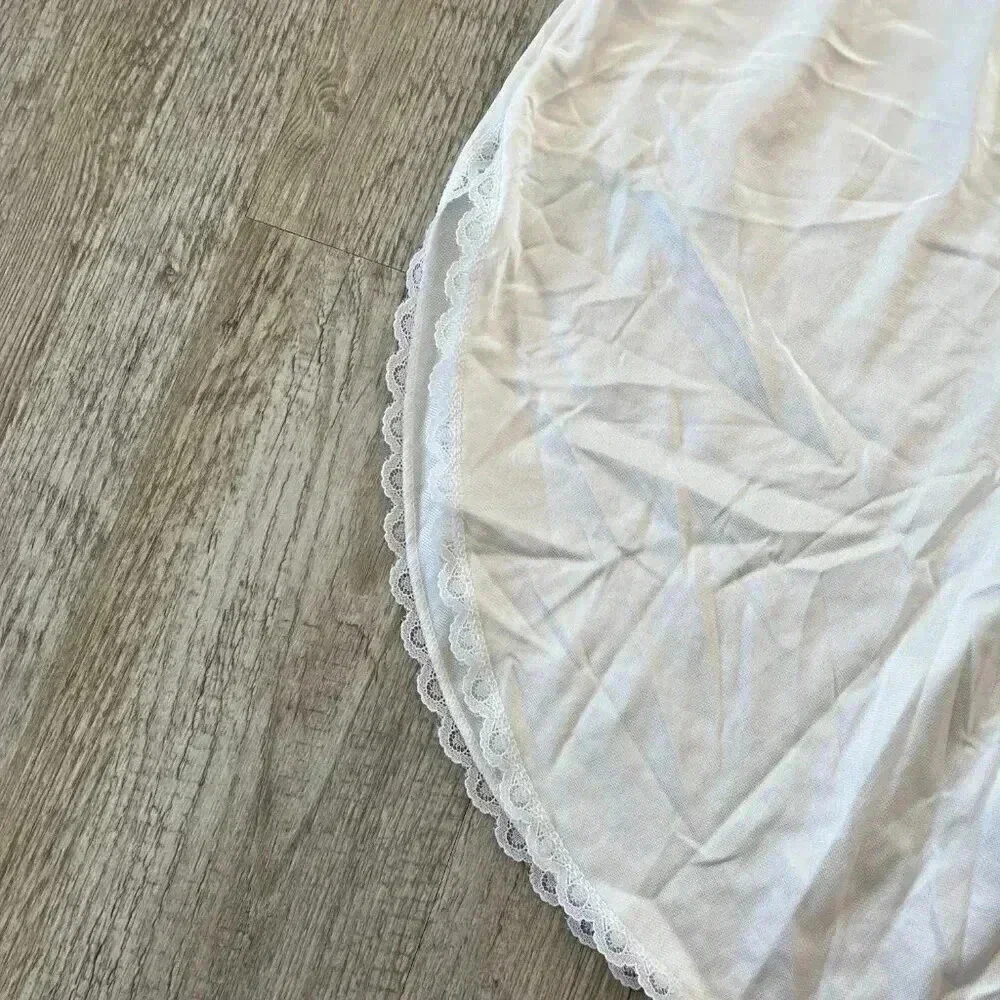 Womens Warner's Vintage White Slip Skirt - L